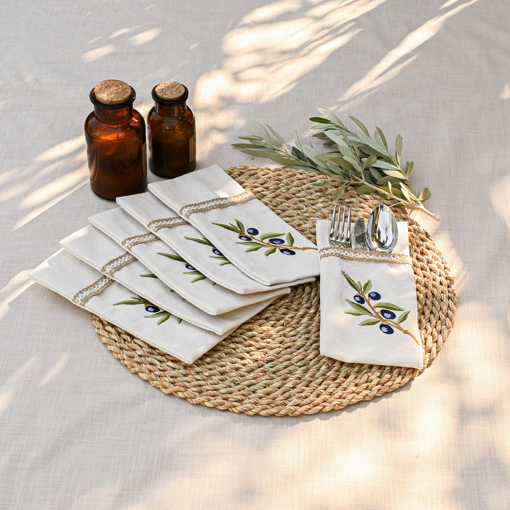 Olive Branch Cutlery Holder Set