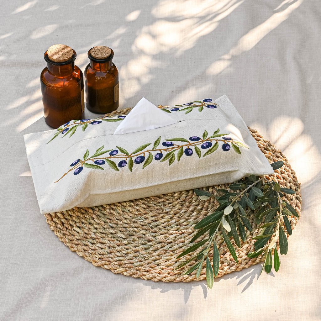 Olive Branch Tissue Box Cover