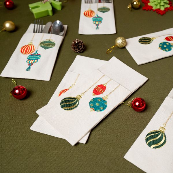 Christmas Lights Cutlery Sleeves Set