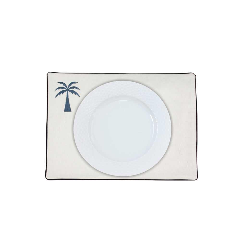 Blue Palm Placemat Set