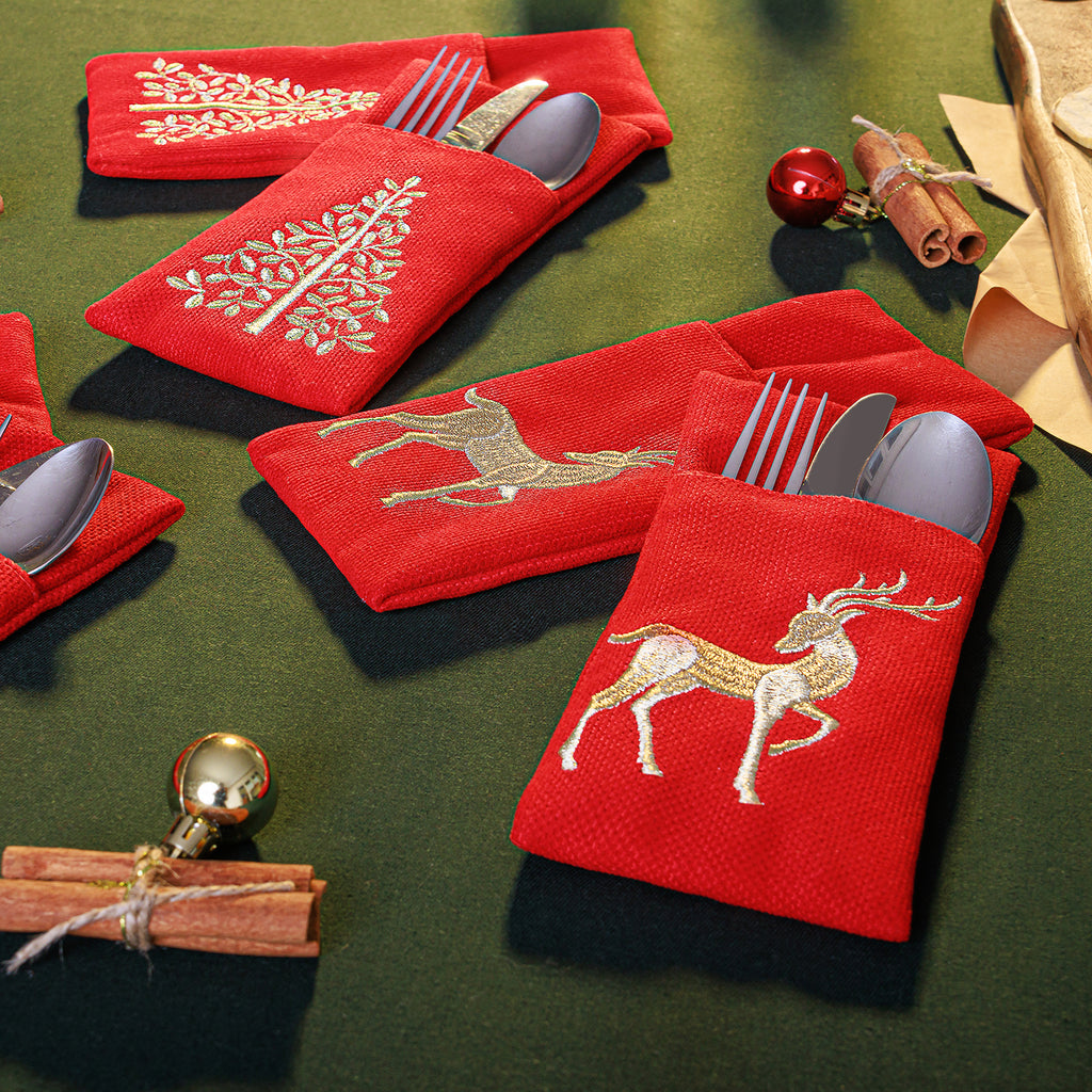 Deer, Tree, Snowflake Cutlery Set