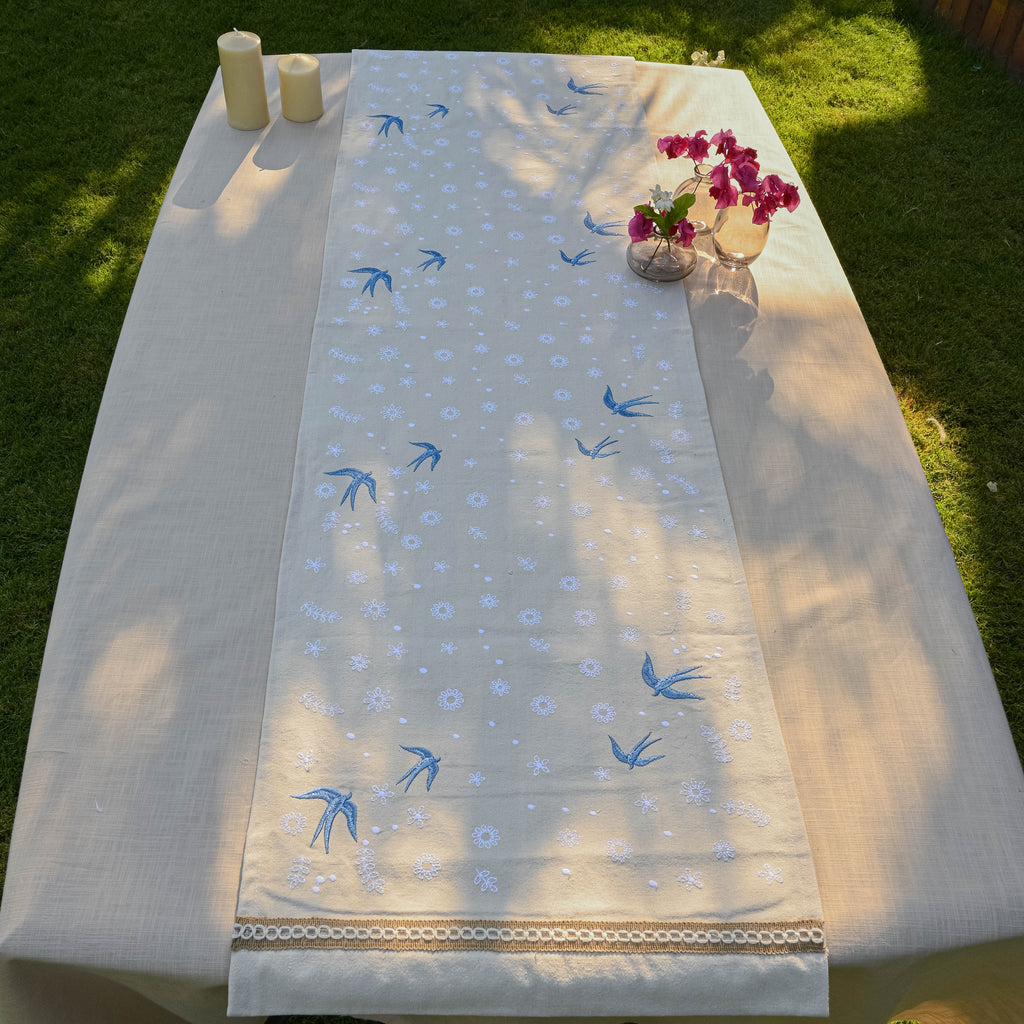 Birds & Flowers Table Runner
