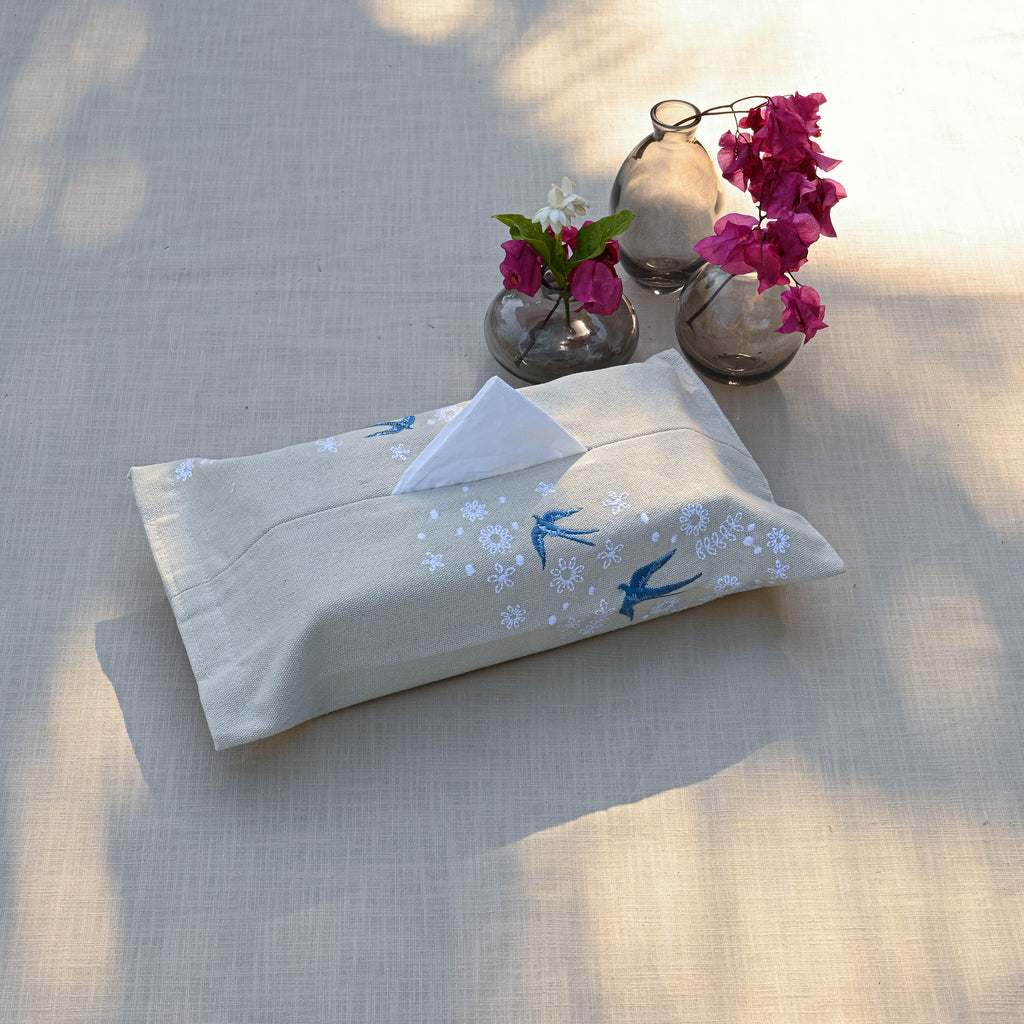 Birds & Flowers Tissue Box Cover