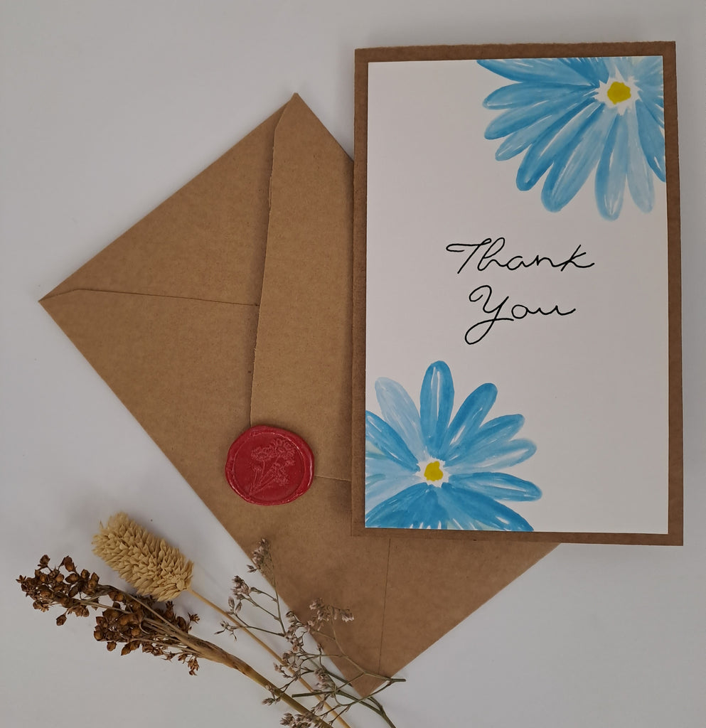 Thank you - Blue Flower Greeting Card