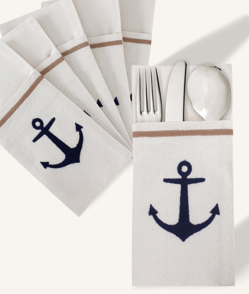 Salty Anchor Cutlery Holder Set