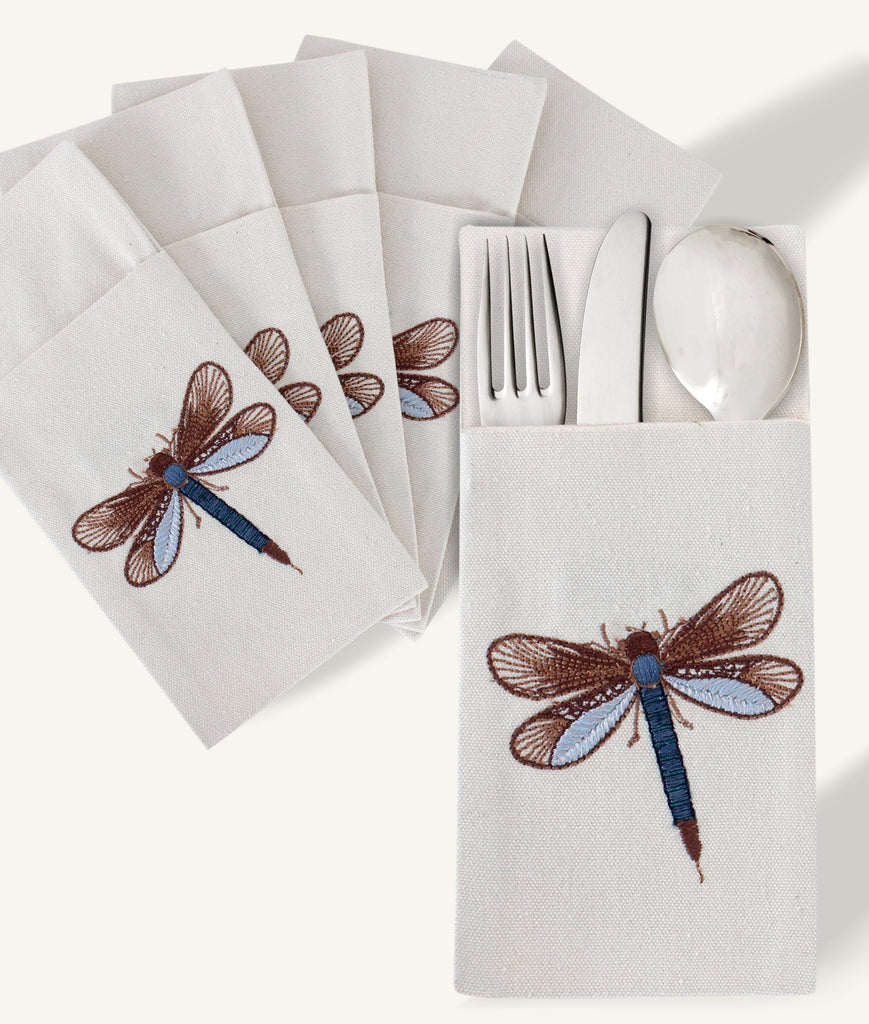 Dragonfly Glow Cutlery Holder Set