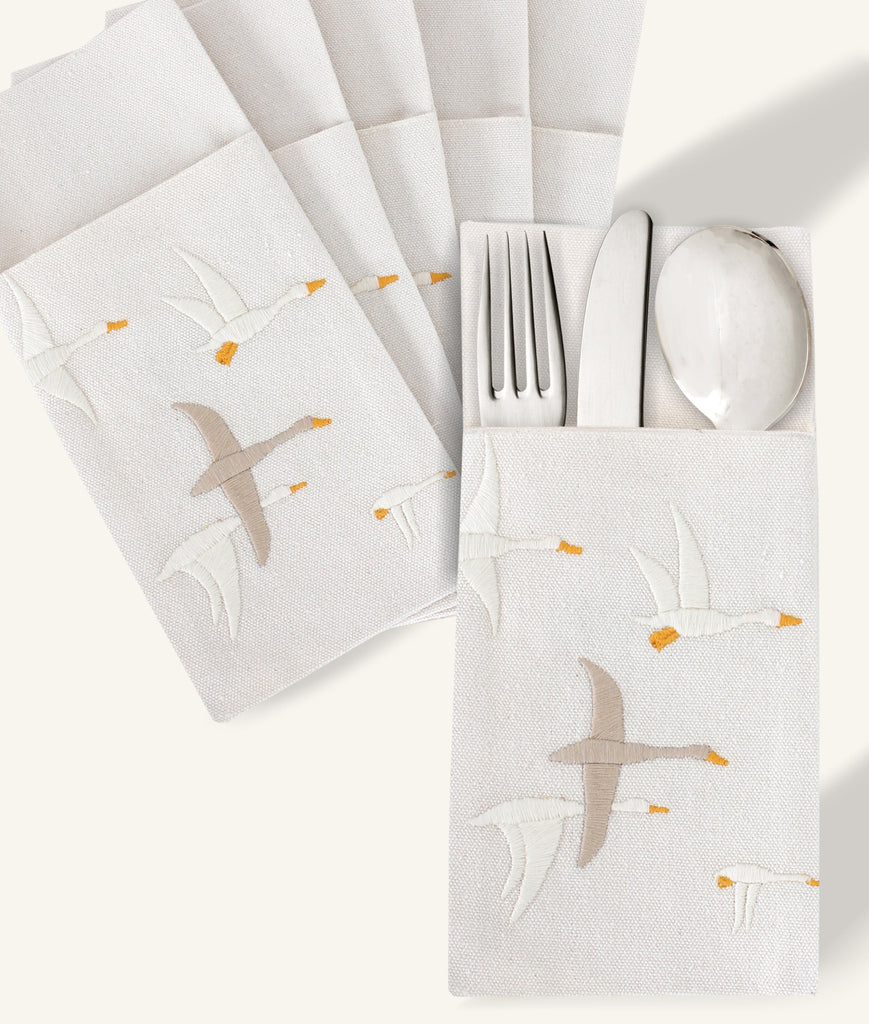 Feather Flock Cutlery Holder Set