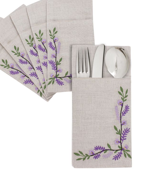 Lavender Bloom Cutlery Sleeve Set
