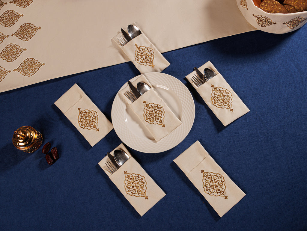 Gold Arabesque Cutlery Holder Set