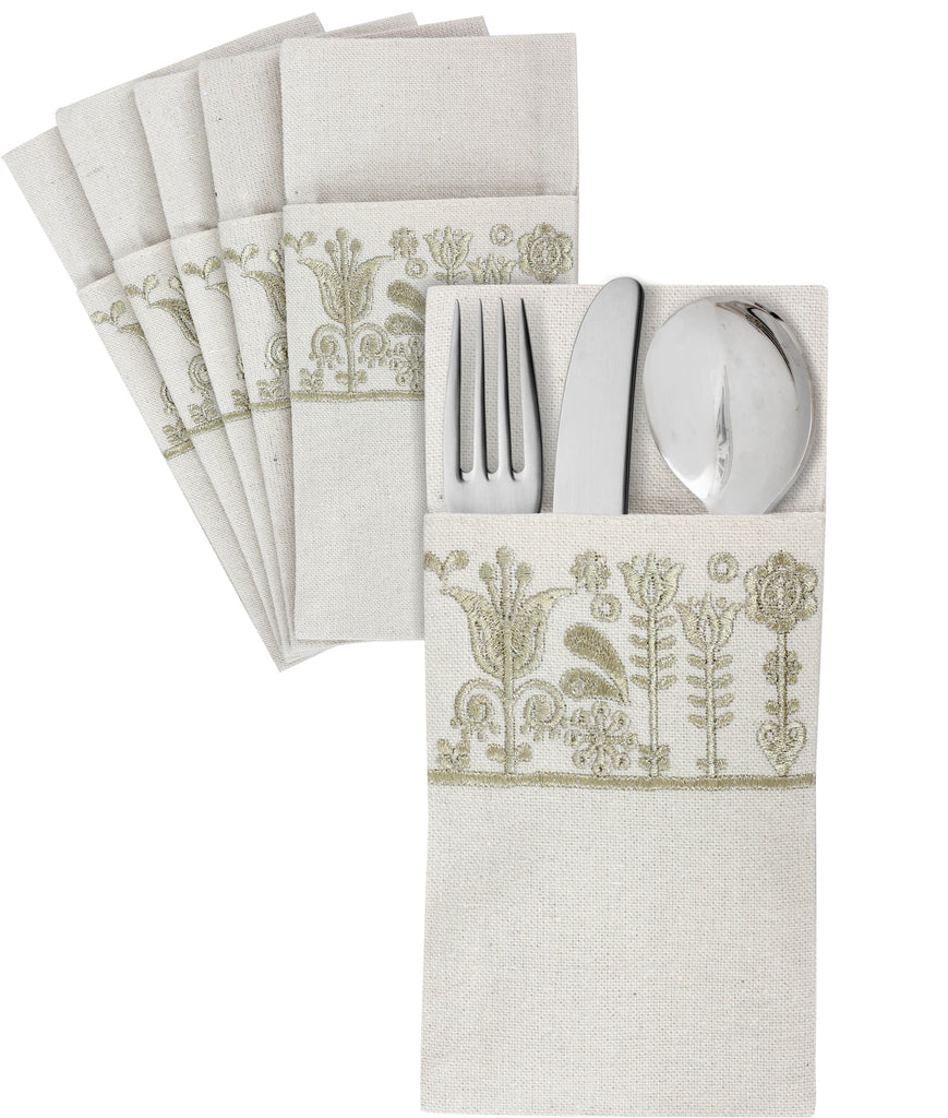 Golden Scandi Garden Cutlery Holder Set