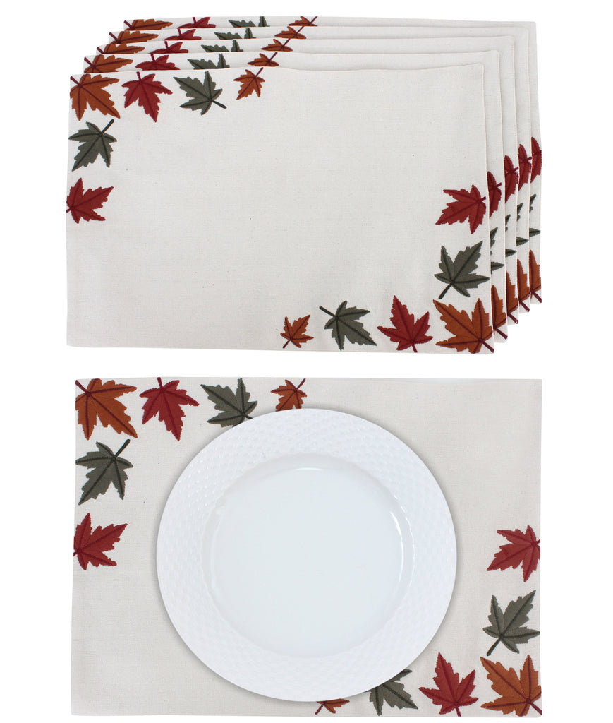 Maple Leaves Dak Placemats Set