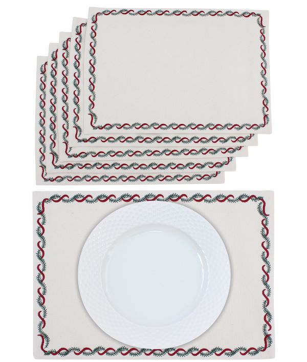 Christmas Garland Placemats Set