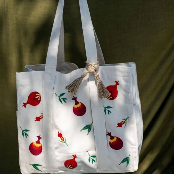 Pomegranate Breeze Beach Bag