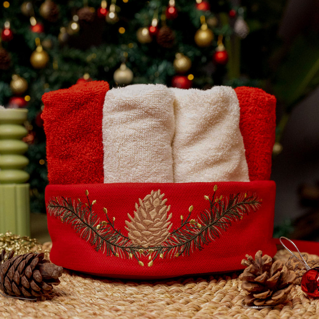 Pine Cone Velvet Breadbasket