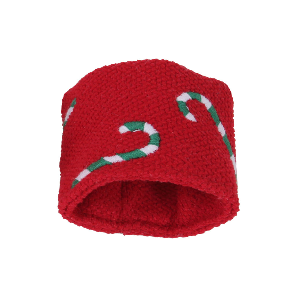 Candy Cane Velvet Napkin Holder Ring Set